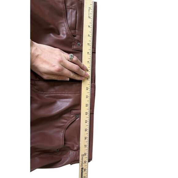 NEW Torrid Perfect Skinny Faux Leather Mid Rise Pants size 14 Brown Root Beer - Picture 7 of 12